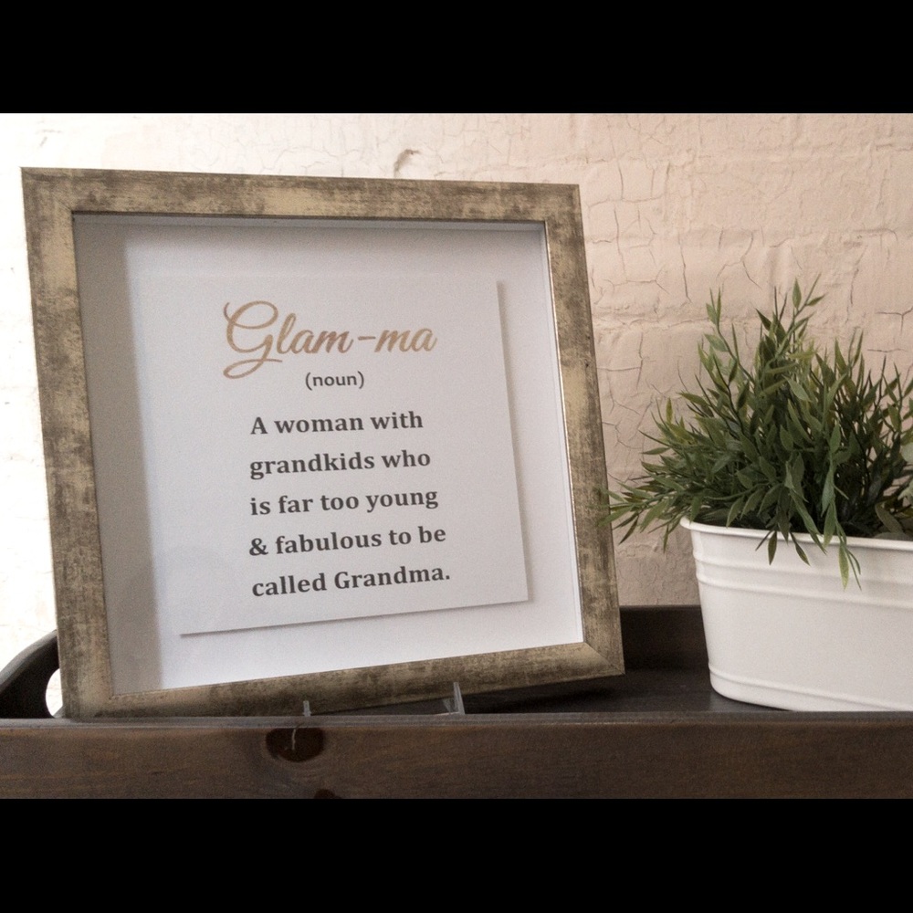 Glam-ma Framed Art Print in Glass